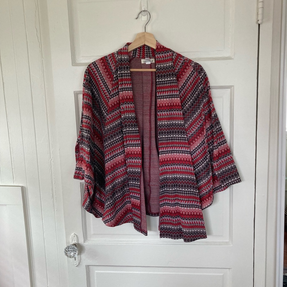 Western print wrap size shrug